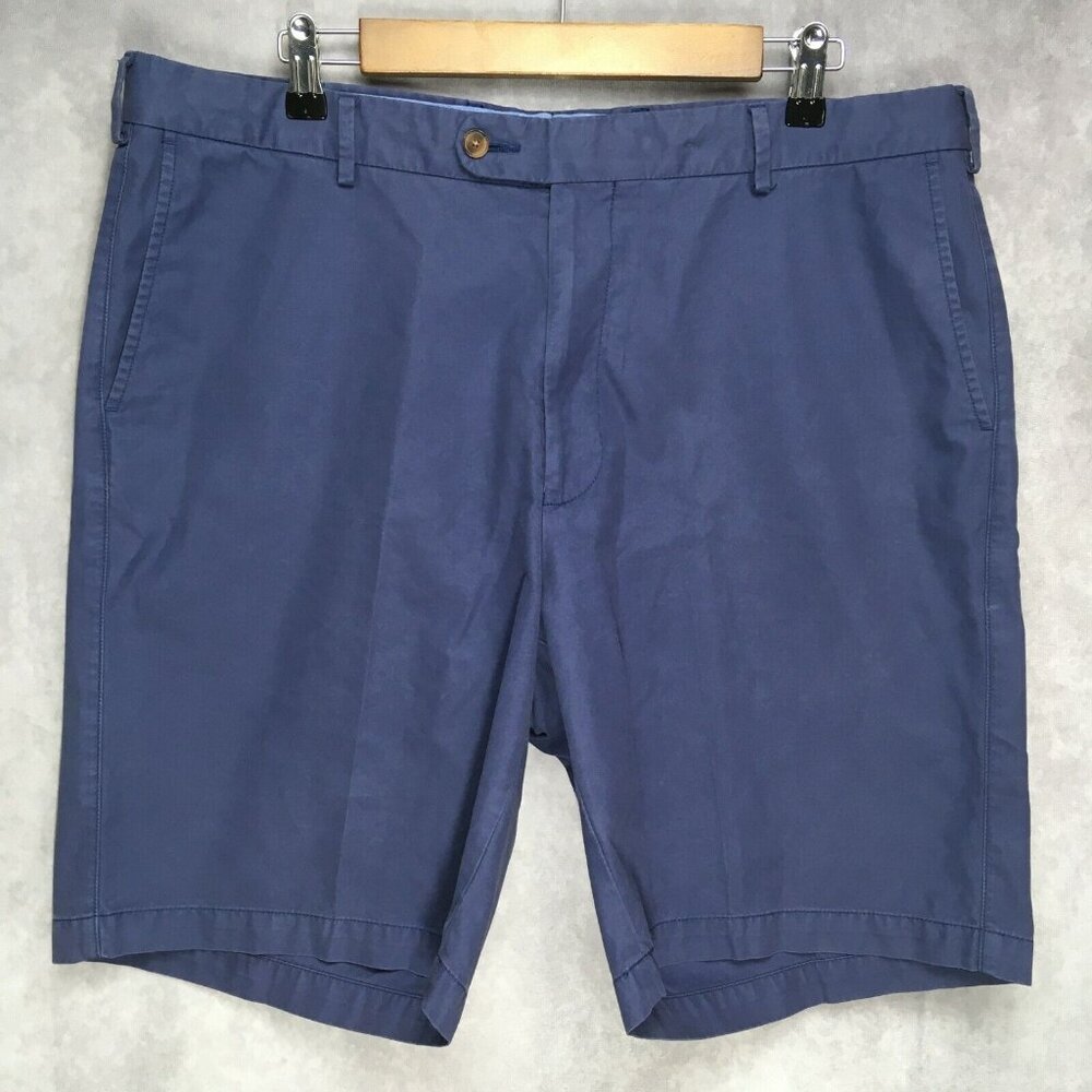 Peter Millar Mens Shorts Blue size‎ 38 Flat Front Pockets Pima Cotton Casual